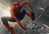 Upcoming Movies: Spider-Man: Brand New Day (2026) spider man swinging in the city with sunset in the background